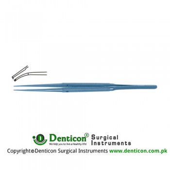 Diam-n-Dust™ Micro Dissecting Forcep Curved - 1 x 2 Teeth Titanium, 18 cm - 7" Tip Size 6.0 x 0.4 mm